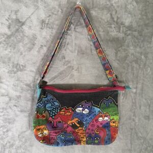 Fantasticats Laurel Burch Cat Medium Canvas Scoop Purse Tote Bag Handbag READ